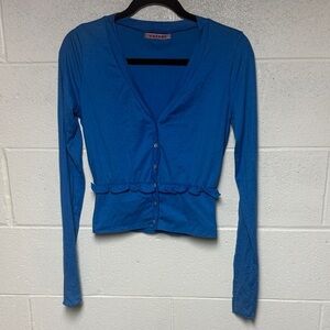 Velvet Brand Women's Blue Button Up Top